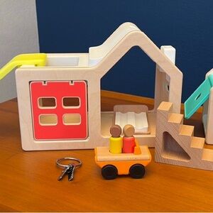 Lovevery modular play house with dolls car and keys